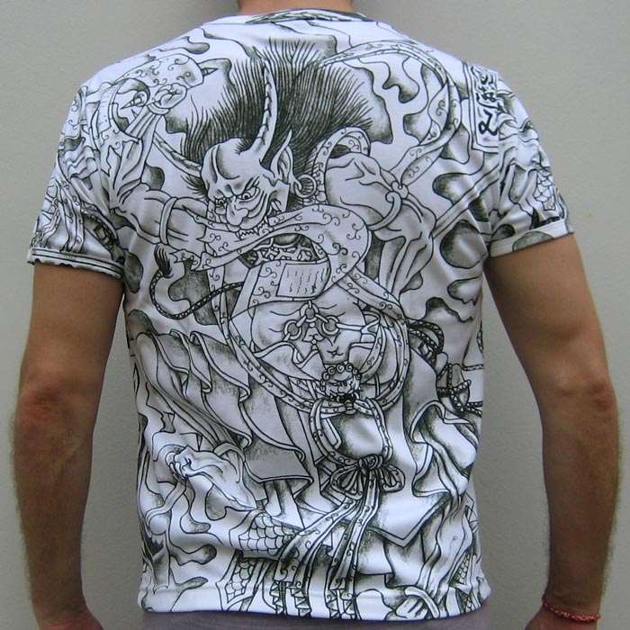 ONI Devil Japanese IREZUMI Tattoo SHORT Sleeve Shirt M For Sale